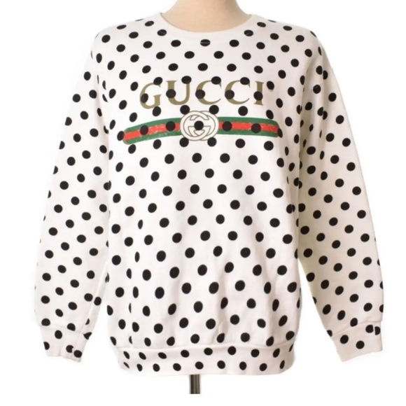 Gucci Other - Gucci White & Black Polka Dot Print Sweatshirt